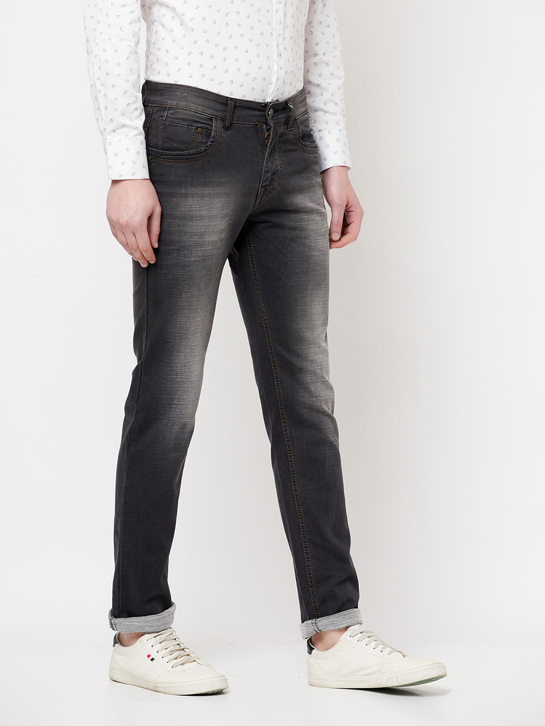 Warren Slim Fit Grey Ripped Denim Jeans – MCR TAILOR